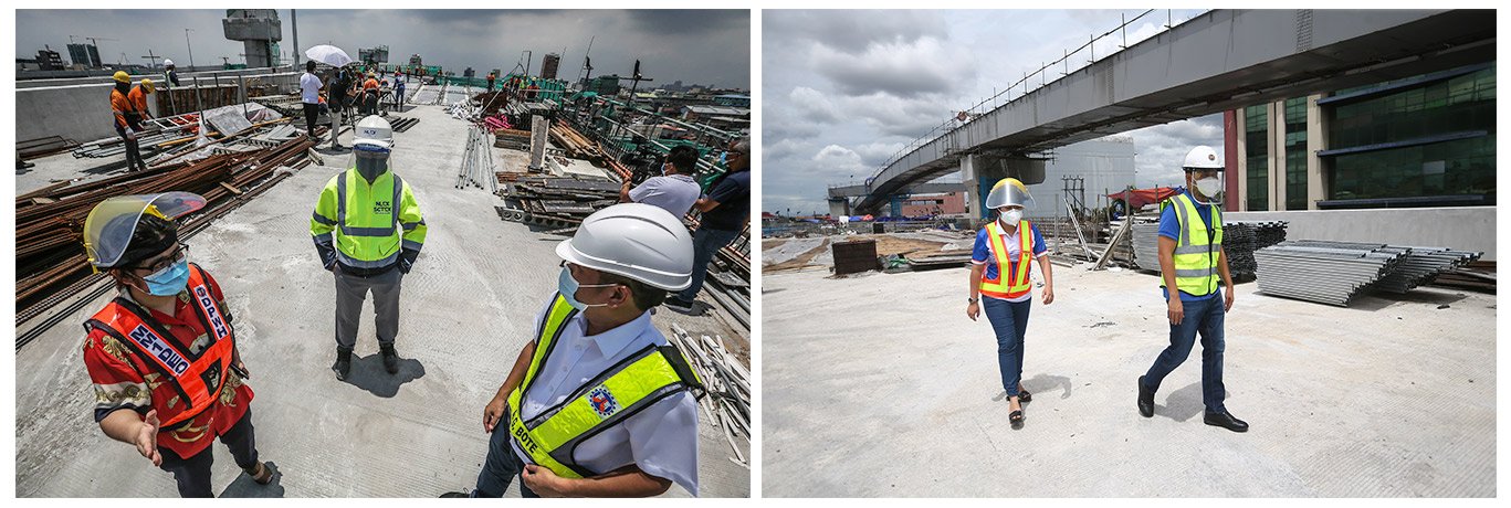 Right- inspection of harbor link; left- skyway inspection with SMAV